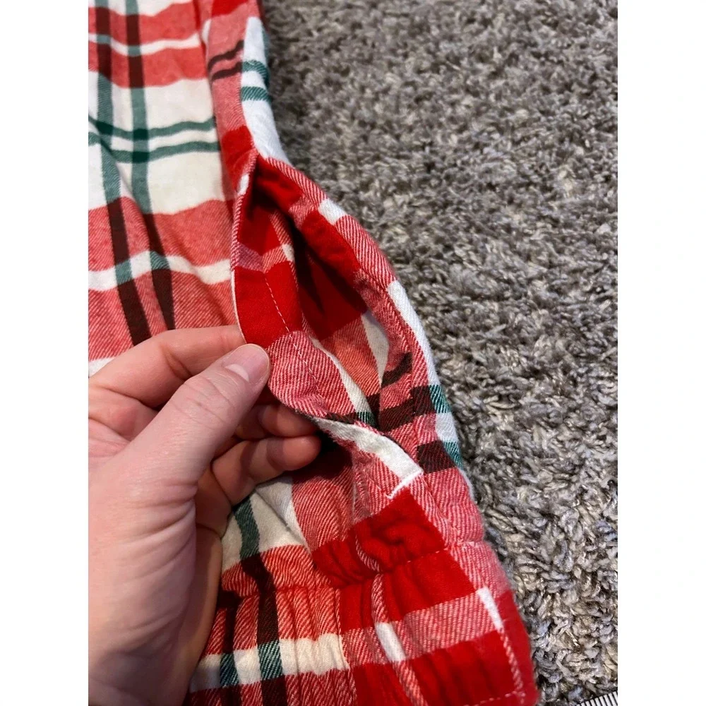 Old Navy Plaid Pajama Pants men's XL Red Green White Flannel‎ Lounge Sleepwear